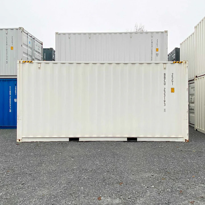 contenedor marítimo de 20 pies hc blanco | optimizado para palés | industrial