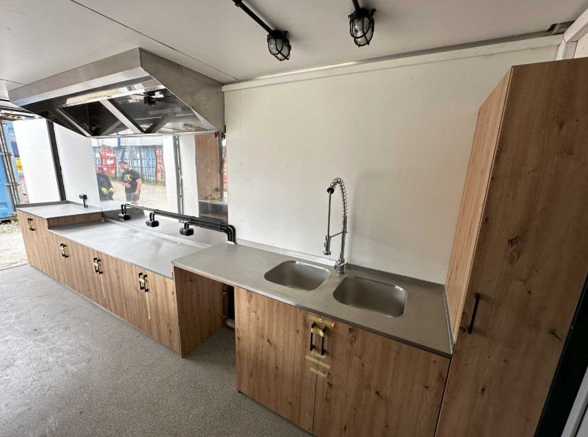 container restaurante 20 pies high cube – distribución unidireccional para restauración móvil