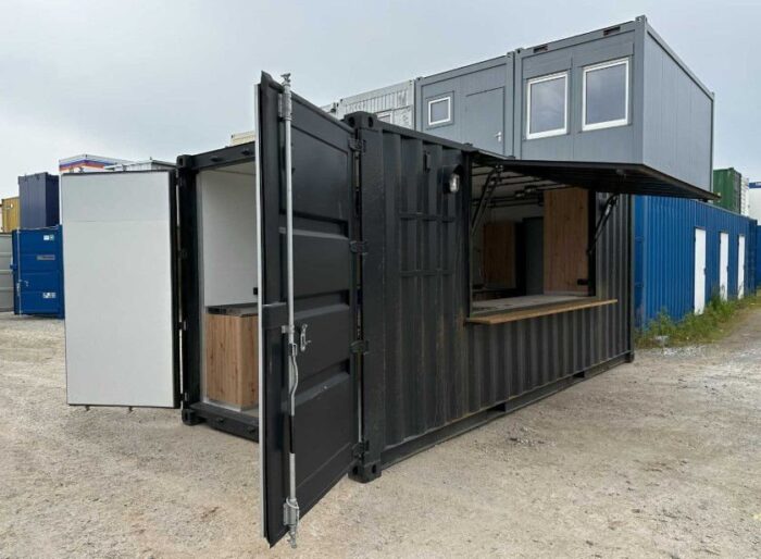 container restaurante 20 pies high cube – distribución unidireccional para restauración móvil