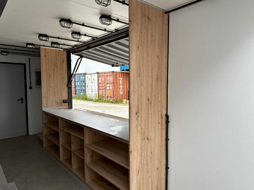 container restaurante 20 pies high cube – distribución unidireccional para restauración móvil