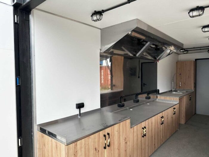 container restaurante 20 pies high cube – distribución unidireccional para restauración móvil