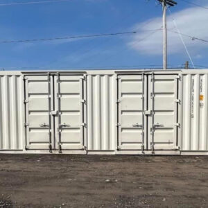 nuovo container marittimo 40 piedi hc con 4 porte laterali – tenuta stagna, colore beige